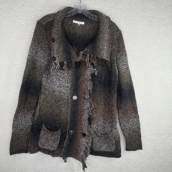 CAbi Sweaters - Cabi‎ Sweater Womens Medium Ombre Button Front Fringe Pockets 903 Cardigan